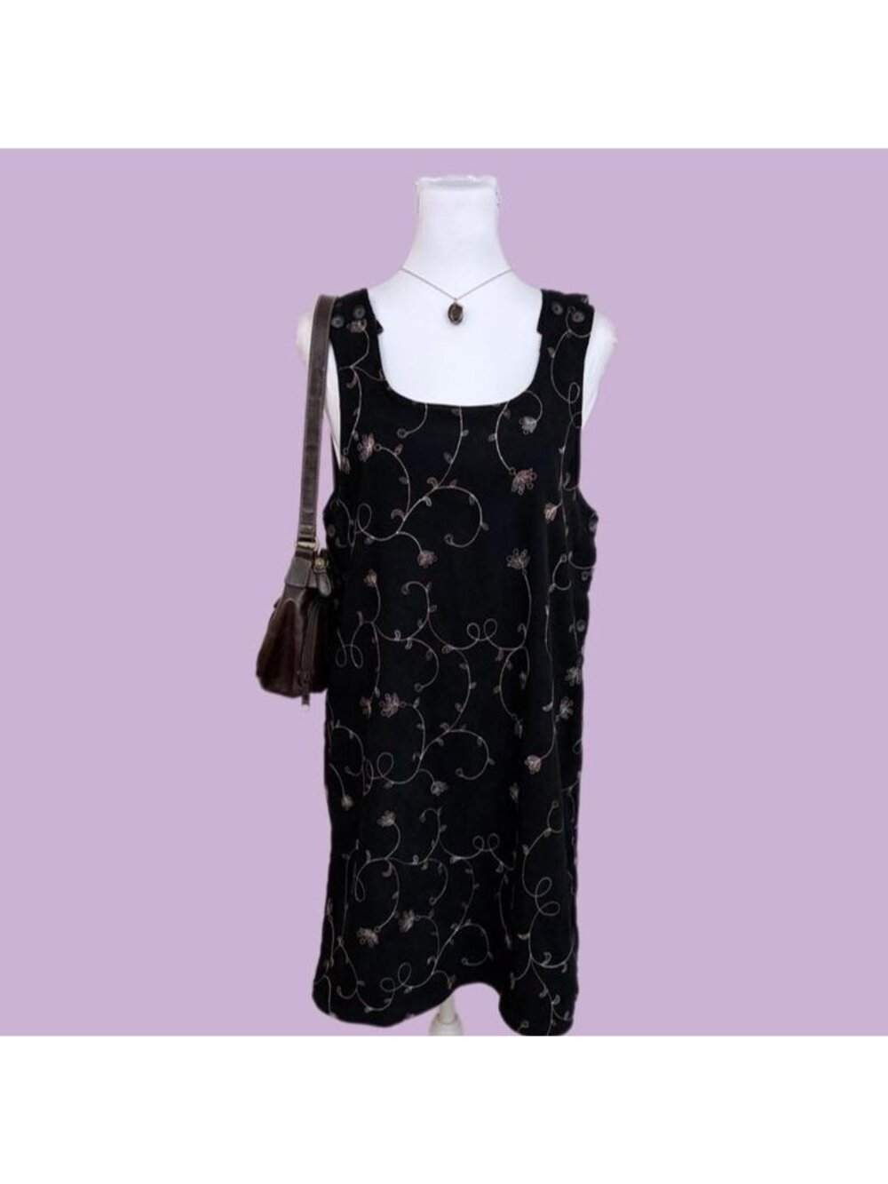 90s floral whimsygoth pinafore dress